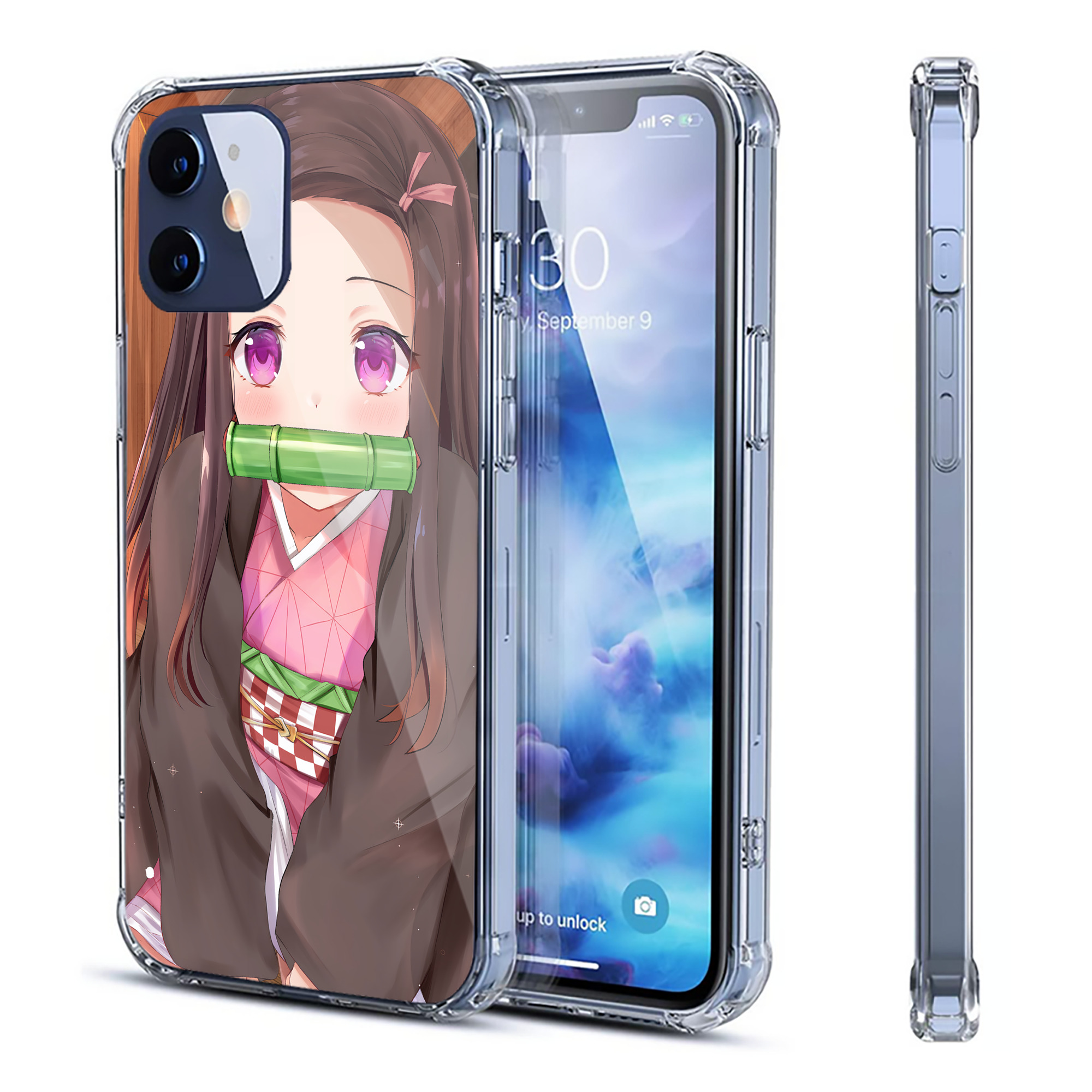 （画像用） 鬼滅の刃（きめつのやいば）竈門 禰󠄀豆子／かまど ねずこ Kamado Nezuko 【iPhone 12シリーズ対応】透明スマホケース（クリアソフトケース）